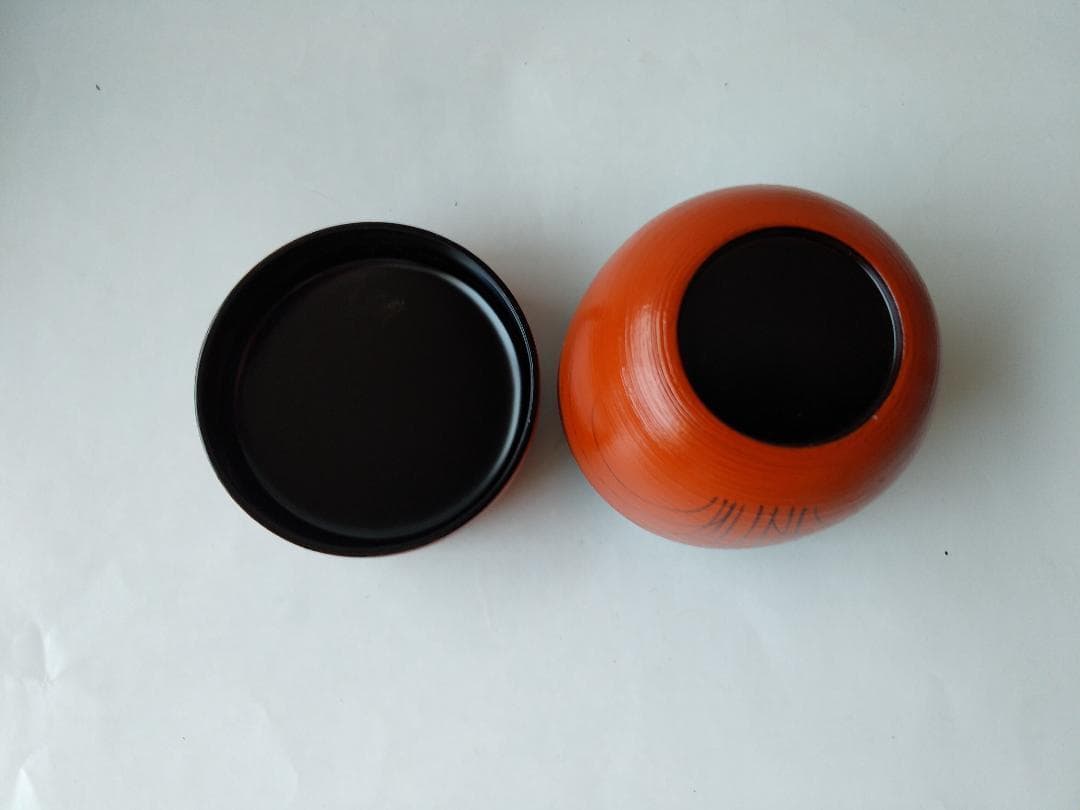 山中塗 蒔絵師 筑城筑良 作 朱刷毛目 ススキ 中棗 漆器 漆芸 棗 共箱 新品