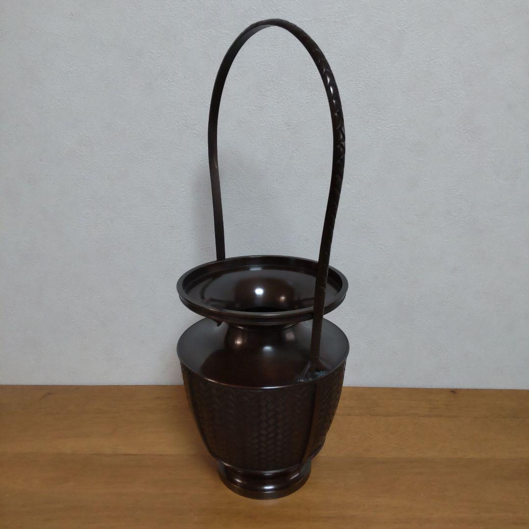 高岡銅器 銅製 花瓶 網代(大) 天龍作 桐箱 華道