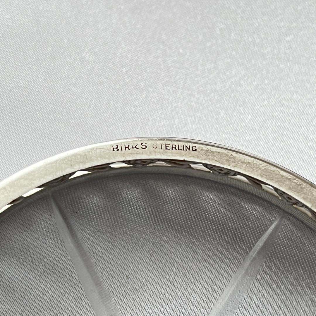 【BIRKS】 【純銀/ガラス】フローラルのコースター 8枚 スターリング