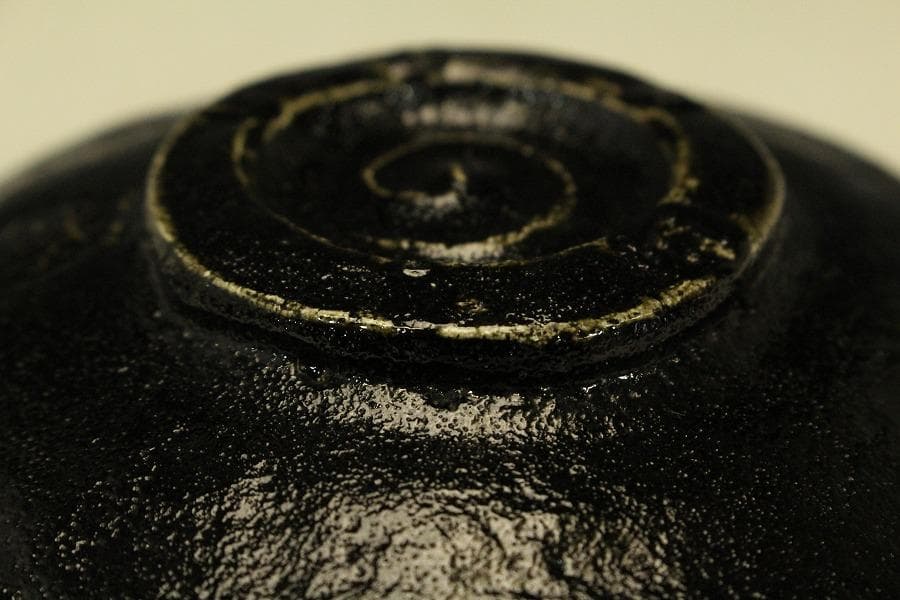 大特価 茶道具 楽焼 黒楽平茶碗 在銘 作家物 未使用 763