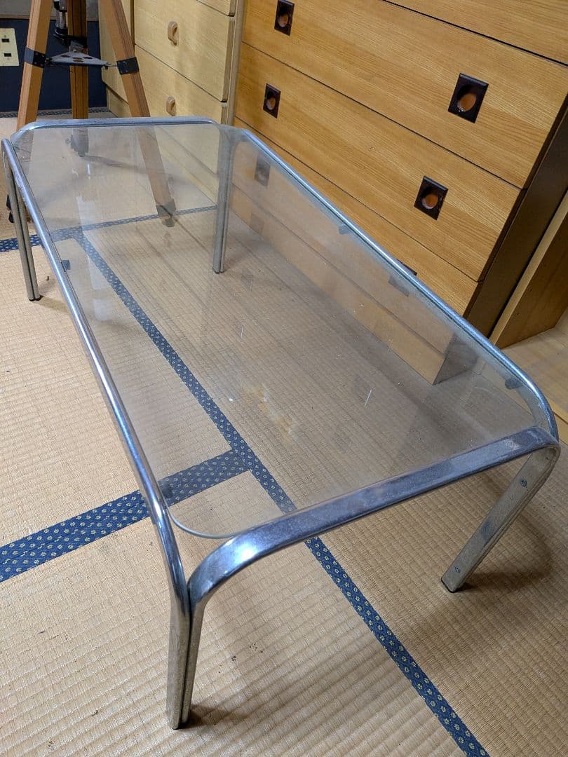 ガラステーブル　昭和レトロ