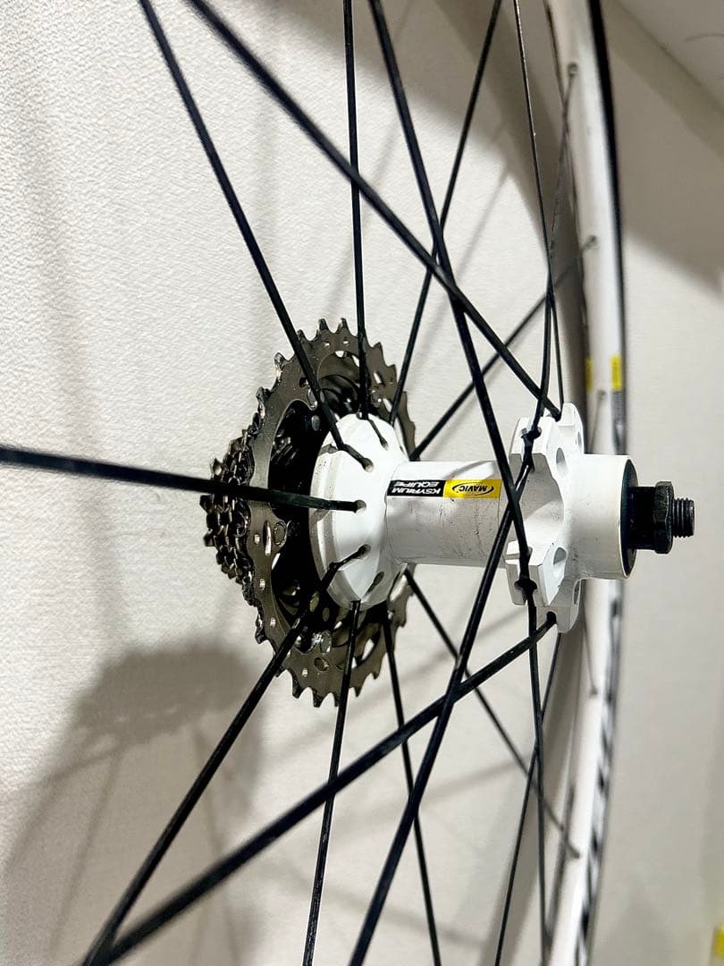 【Mavic KSYRIUM】貴重な白リム＋タイヤチューブ付◆マビック後輪のみ