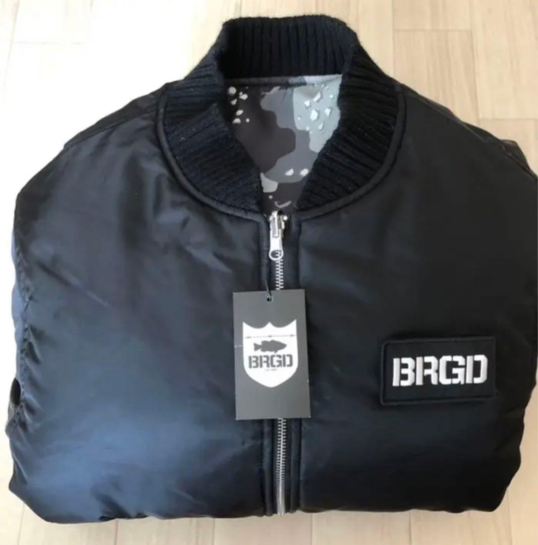 タグ付き未使用！リバーシブル！M！バスブリゲード MA-1 ブラック＆レイクカモ