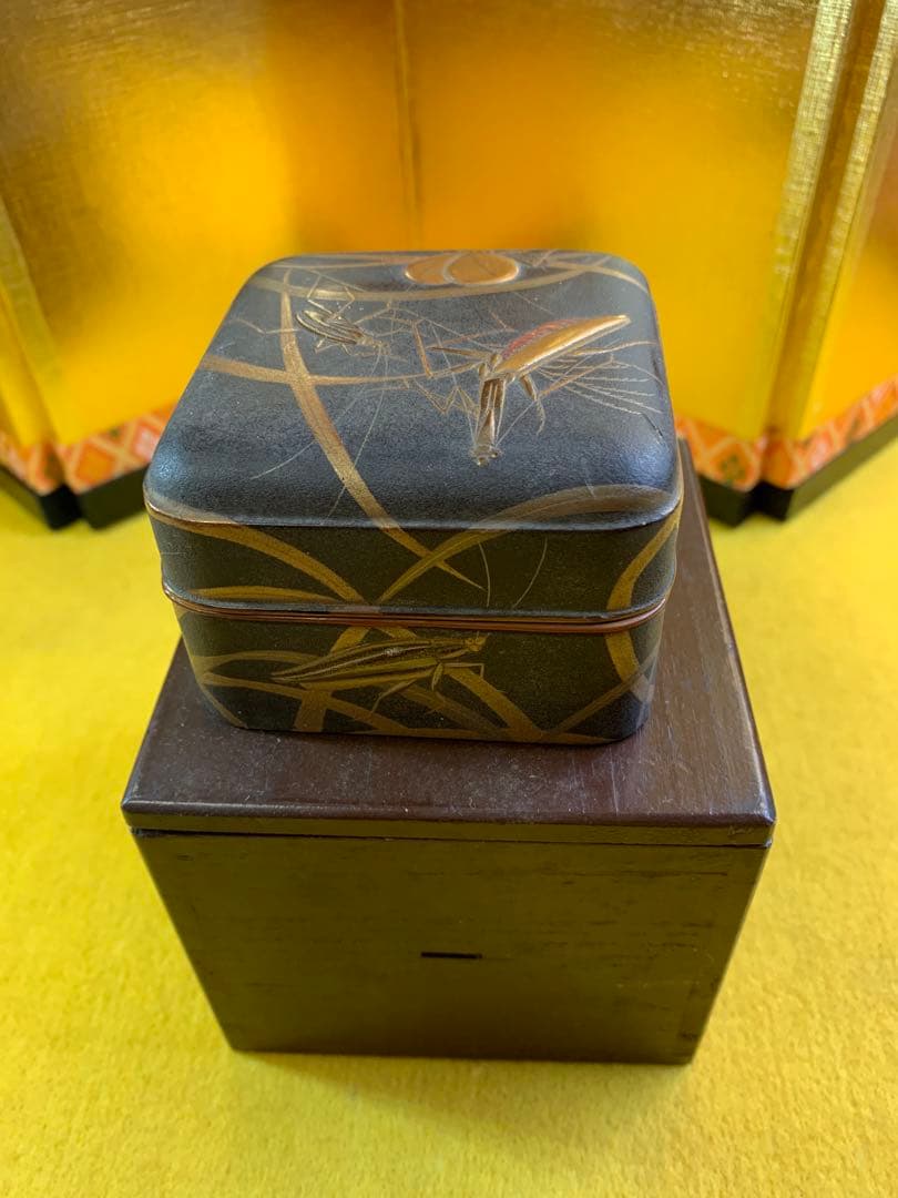 古民家 明治 江戸時代 時代 螺鈿細工 研出し 蒔絵 時代物漆器 古美術 木箱入