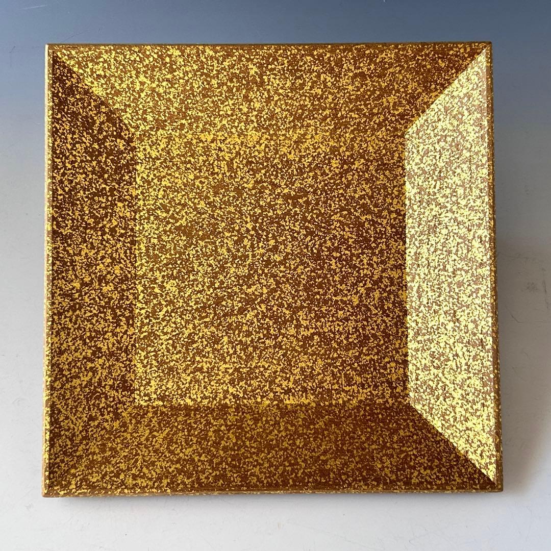 茶道具　玉椿　四方盆　金砂子　菓子器　萩井好斎　共箱　指物師　干菓子　茶会　稽古