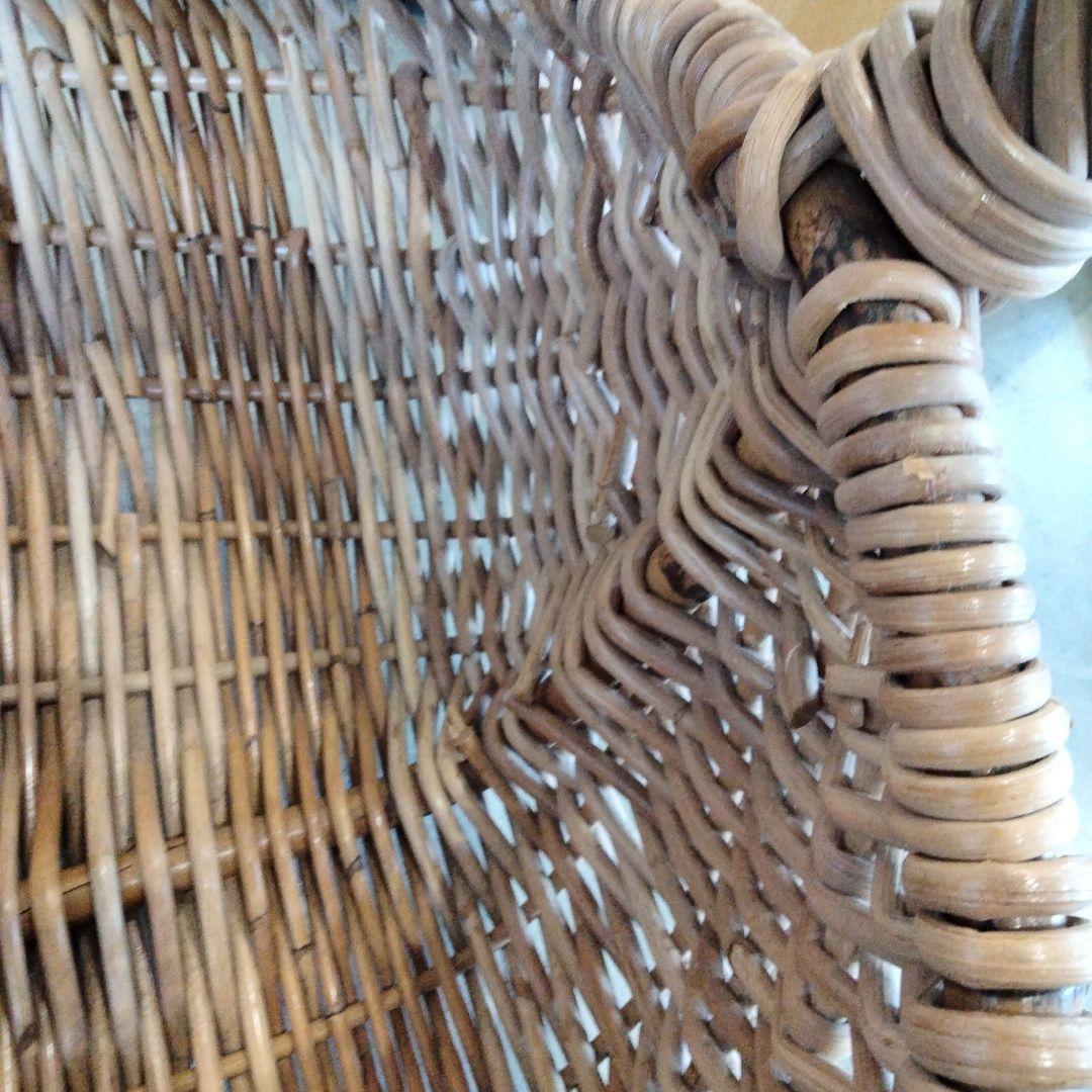 アンティーク　ナチュラル　大きなバスケット　籘かご