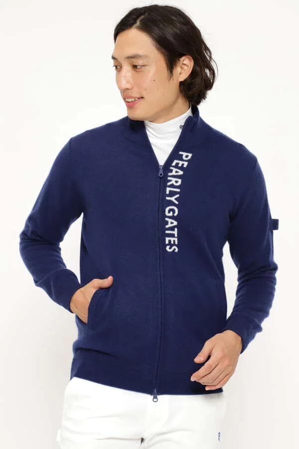 カシミヤ フルジップアップ ニットブルゾン 4 M ネイビー パーリーゲイツ