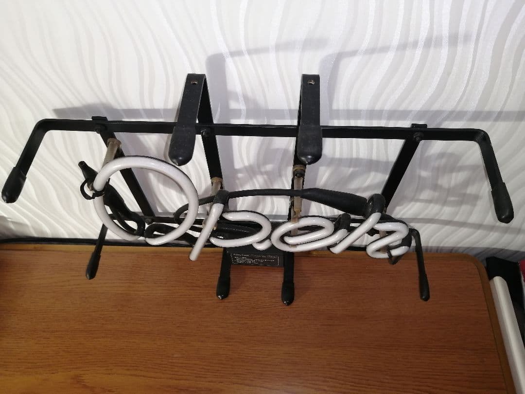 ネオンサイン OPEN サイン ピンク 本物ネオン管 フレーム入り ◎バー 看板