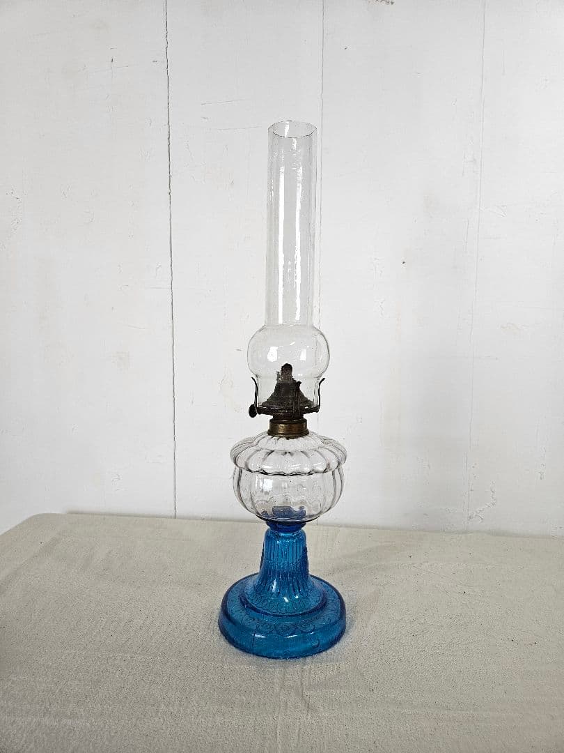 日本のアンティーク ガラス製 オイルランプ アルコール ランタン レトロ硝子