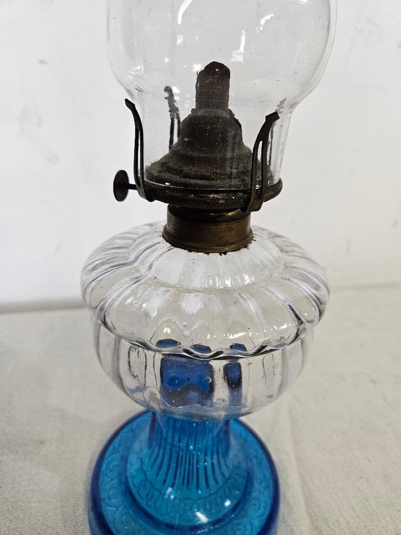 日本のアンティーク ガラス製 オイルランプ アルコール ランタン レトロ硝子