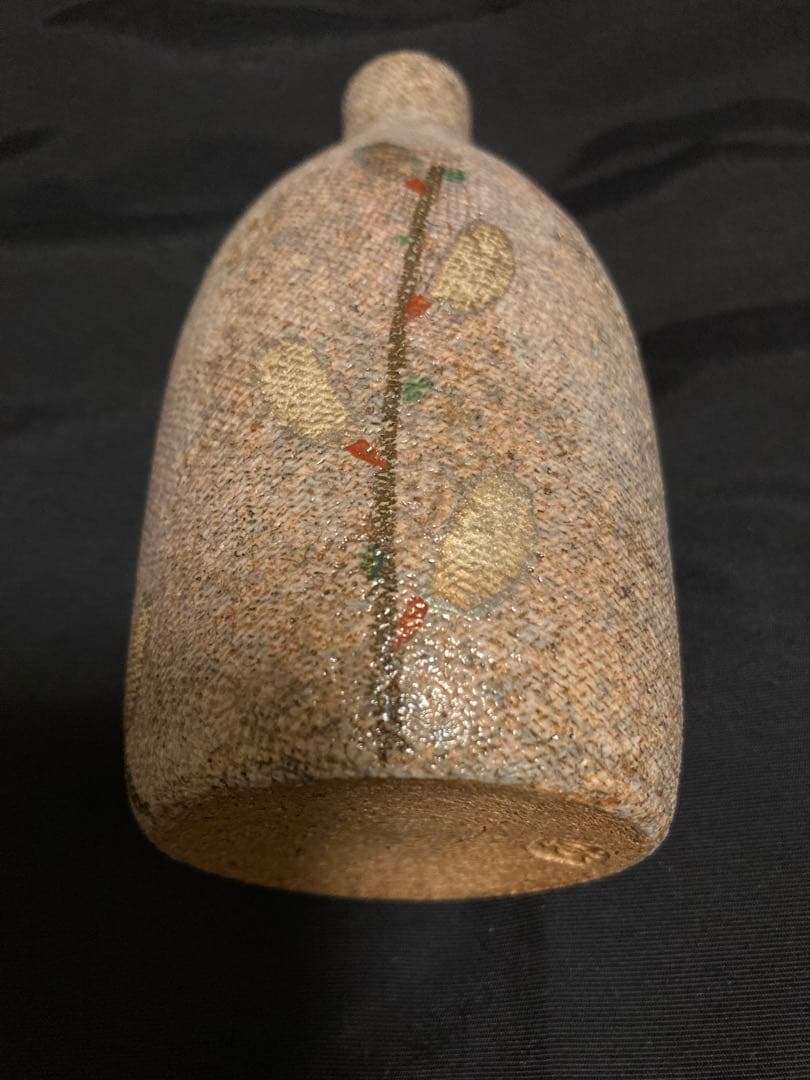 【共箱・落款】日展会員 伊藤東彦 益子焼 布目象嵌徳利「猫柳」静謐なる芸術品