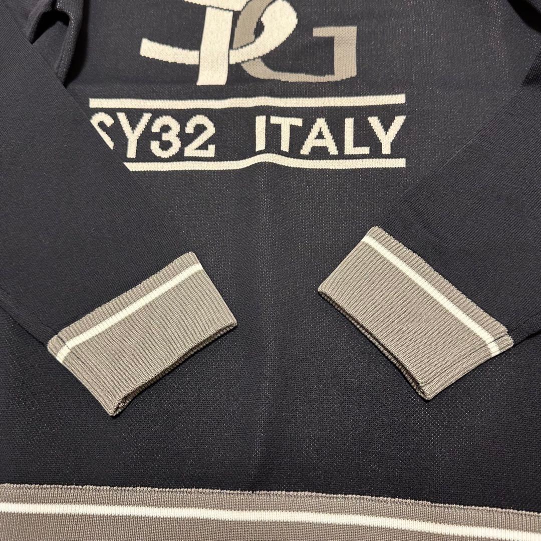 ロゴ　クルーネック　セーター　ニット　メンズ　XL ネイビー　新品タグ付き　秋冬