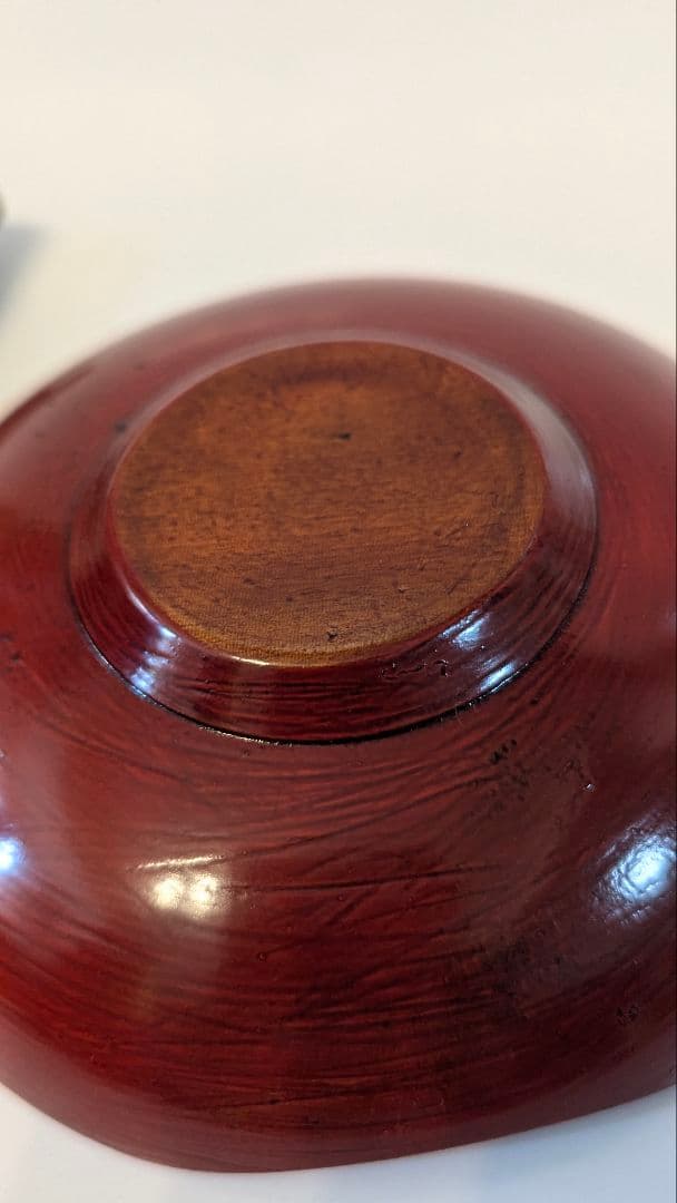 輪花　茶托　骨董　古美術　10客　箱付　漆塗　朱　托子　職人