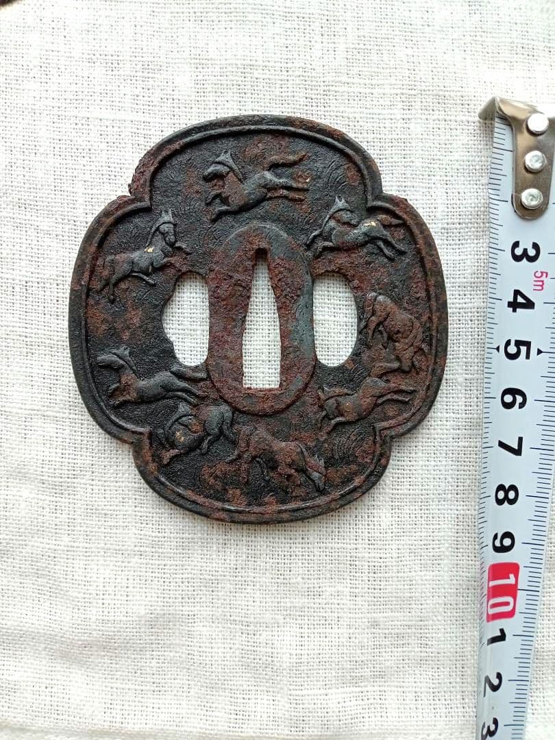 【刀・鍔】つば 馬柄／透かし／花柄／色々まとめて１０個 日本刀装具 武具 骨董