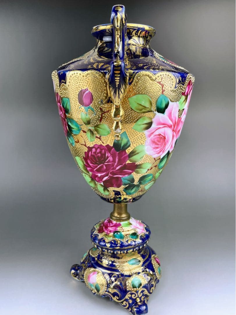 【専用】オールドニッポン ３１㎝ アールヌーボー 薔薇紋花瓶 フラワーベース