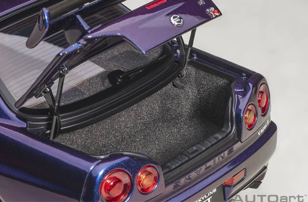 オートアート 1/18 GT-R R34 ミッドナイトパープル BBS LM