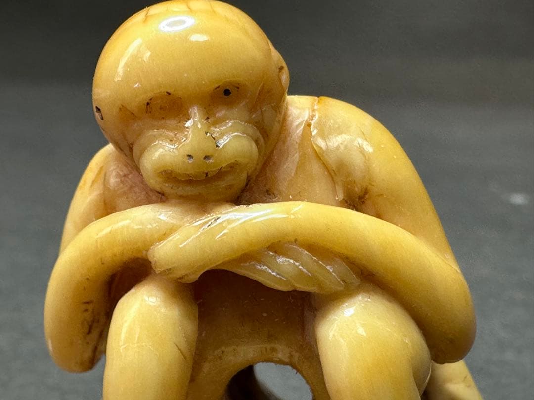 極上　根付　印鑑　天然素材　アンティーク　和彫　置物　骨董　飾り物　古美術品