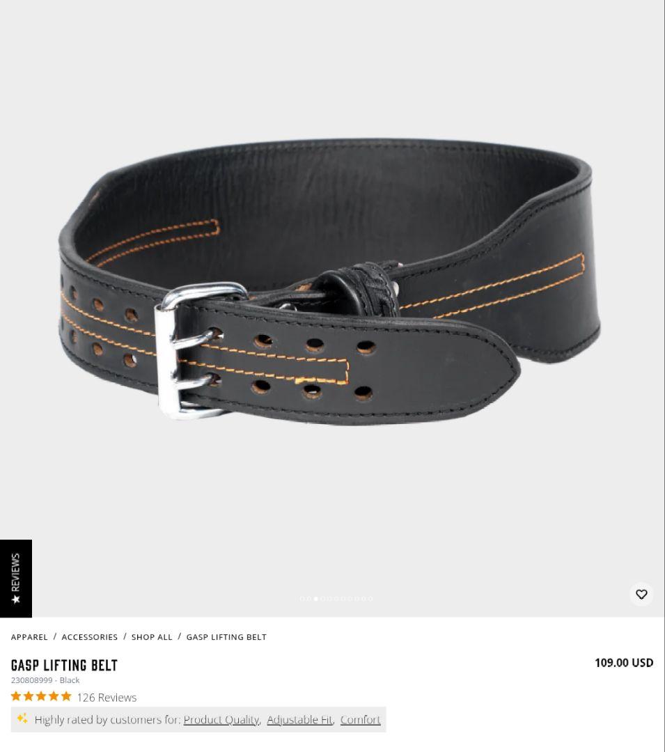 ウエイトトレーニング Gasp Lifting Belt