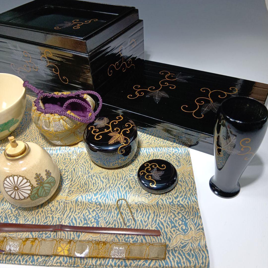 値下げ茶道具　蒔絵茶箱一式