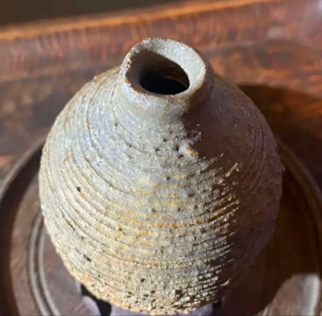 アンティーク　美品ブルナイ　小花器　極小唐木台座　３種・３点セット レア