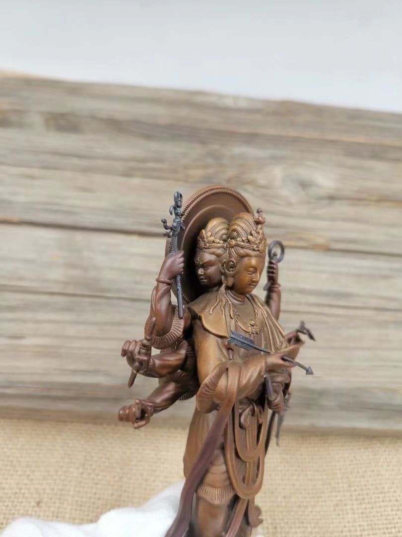 【修縁堂】精彫造像 摩利支天 ふるいにかける版 仏教法具 古美術品