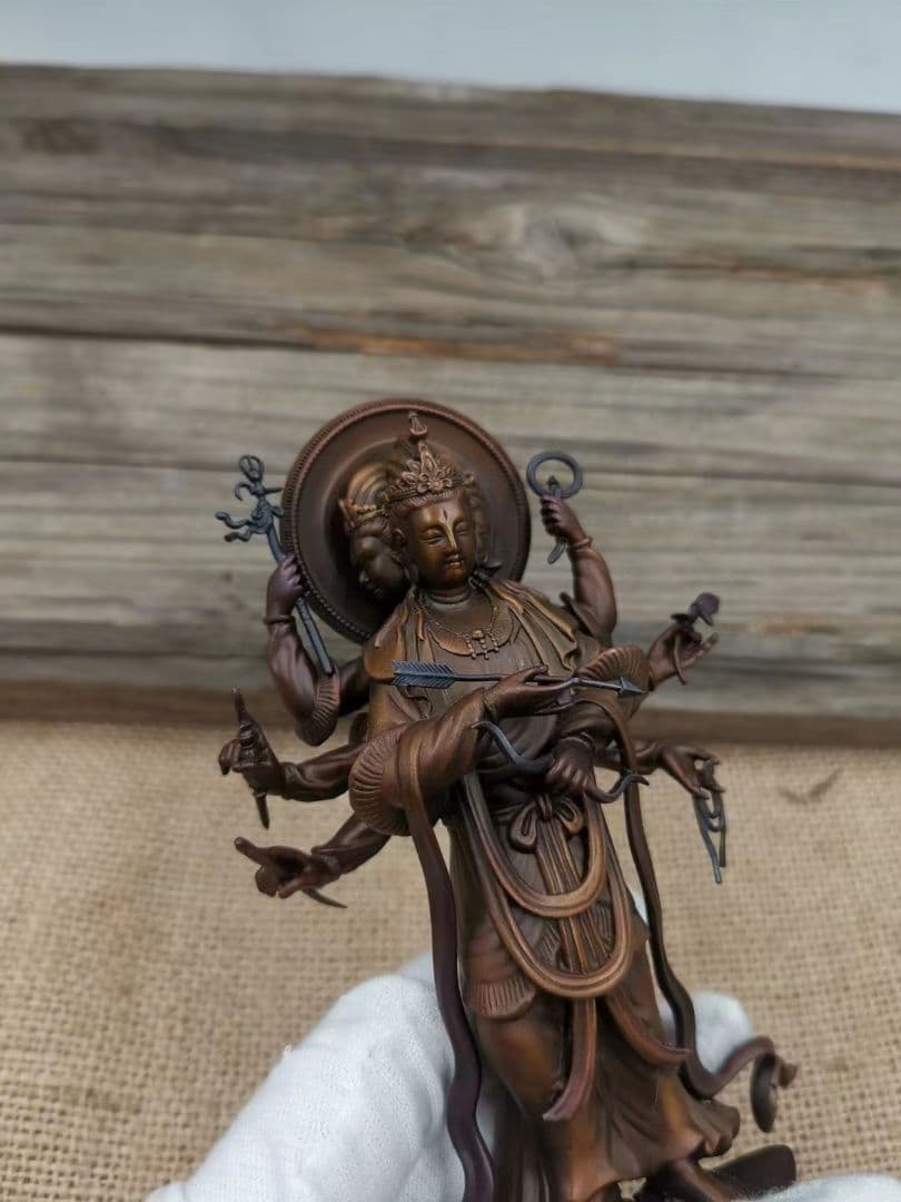 【修縁堂】精彫造像 摩利支天 ふるいにかける版 仏教法具 古美術品