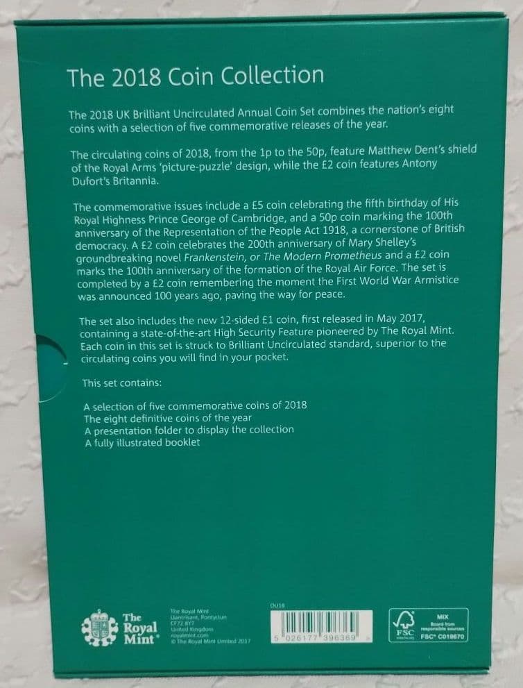 【希少】2018年 英国 ロイヤルミント公式 年次記念セット