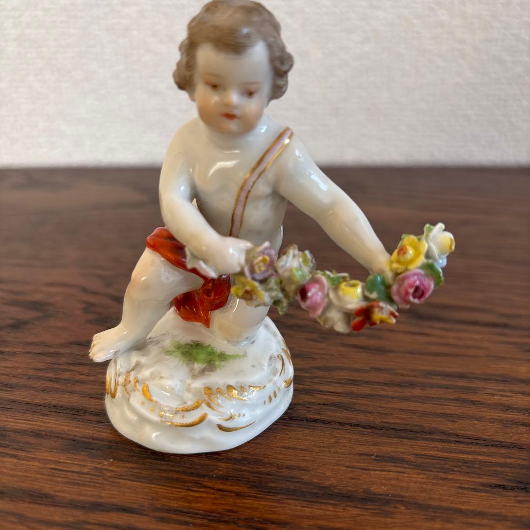 マイセン　エンゼル　置物　フィギュリン　人形　アンティーク　陶磁器