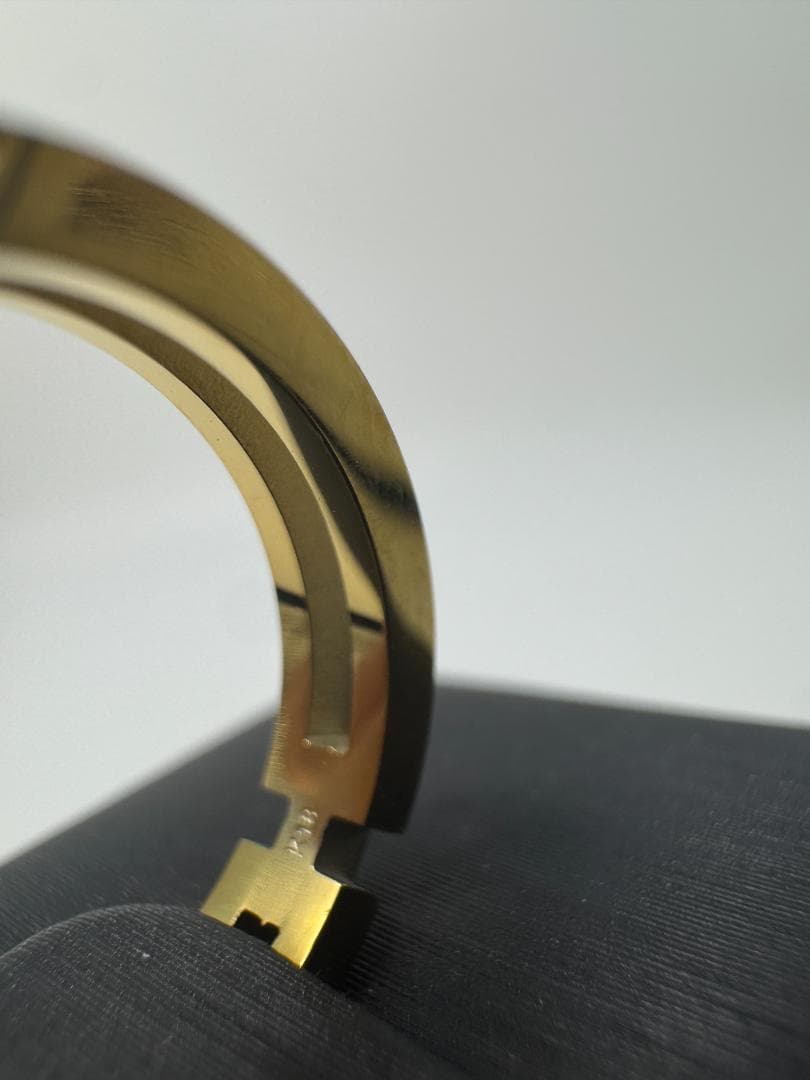 《日本製18金》K18ゴールドオープンリング モダンデザイン2.34g 9号