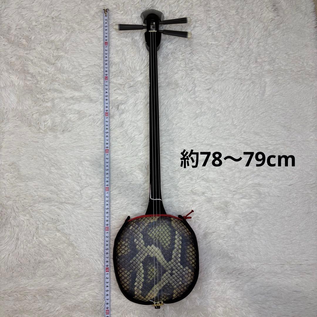 三線 沖縄 人工皮 民謡和楽器 付属品多数　ハードケース付き　蛇皮