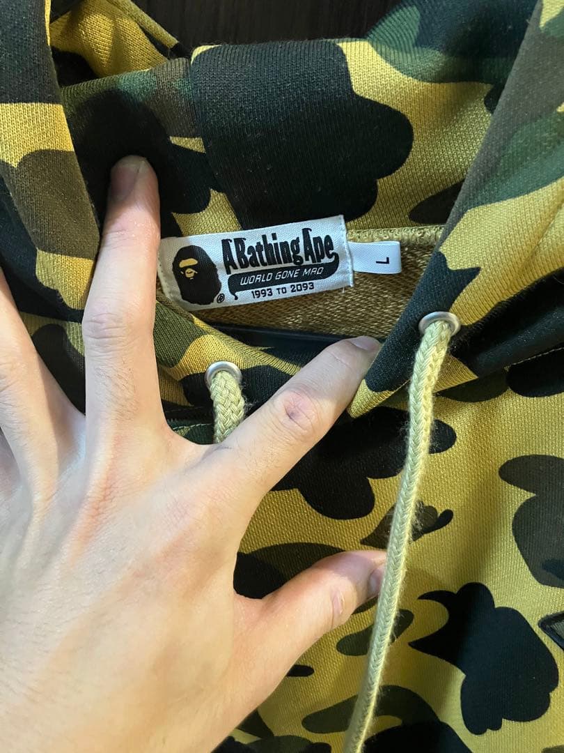 A BATHING APE 迷彩フード付きパーカー L