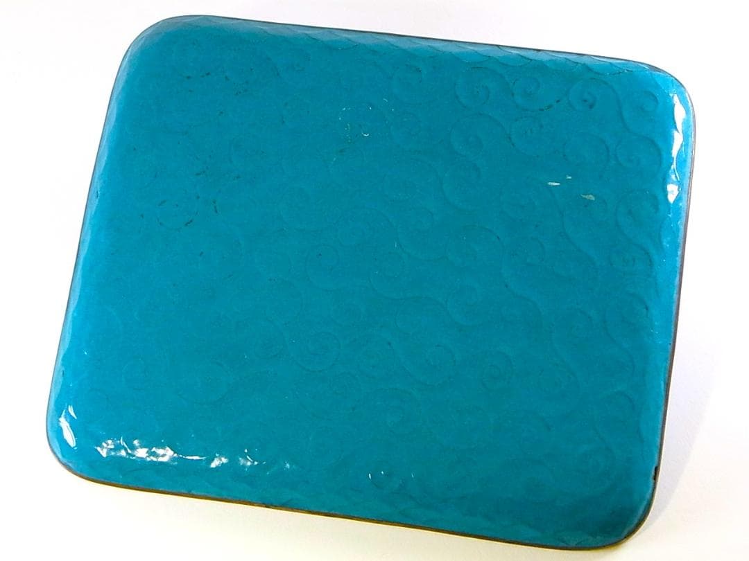 【 E801 】 超名品　明治期尾張七宝上手作品　銀線七宝獅子鳳凰文トレイ