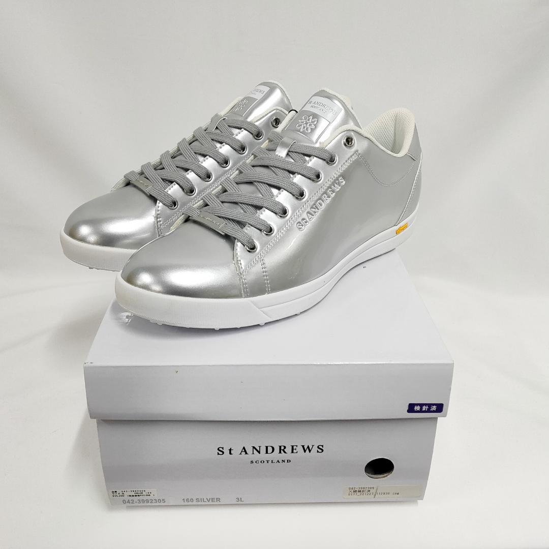○★新品未使用 セントアンドリュース ビブラム ゴルフシューズ シルバー27.5