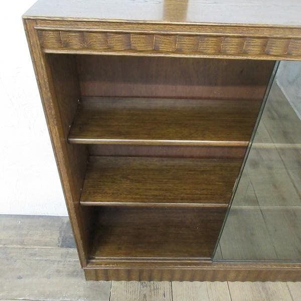 イギリス アンティーク 家具 ブックケース 本棚 書棚 ガラス 英国 6927d