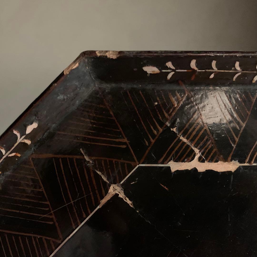 李朝 螺鈿 八角盆 朝鮮美術 古美術 古道具 アンティーク