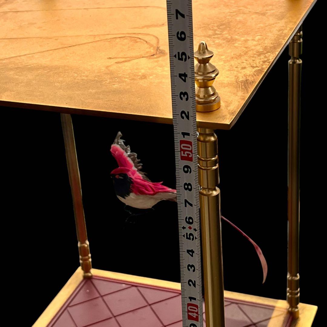 孔雀　置き物　時計付き　ガラスケース入り　昭和レトロ　飛行