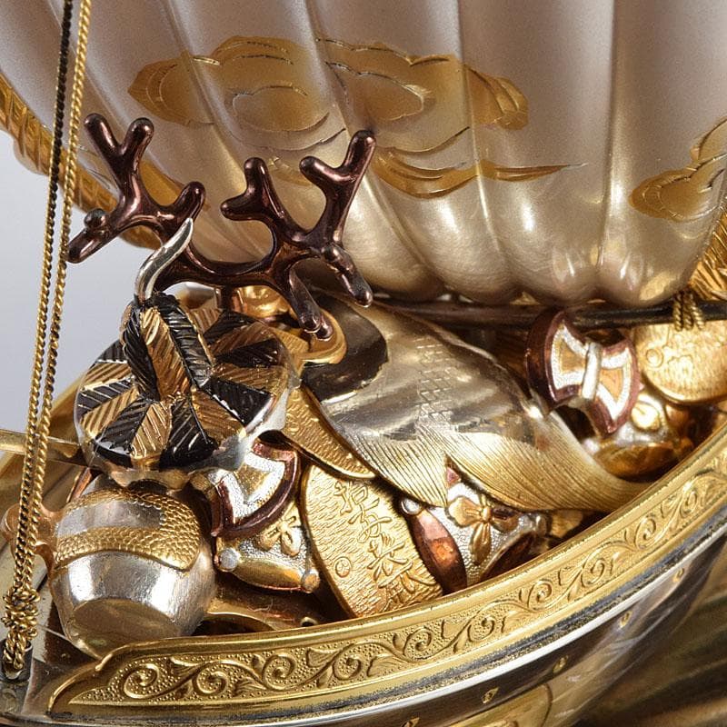 関武比古造　銀製　STERLING980　宝船　大阪尚美堂木箱　F　R9406H