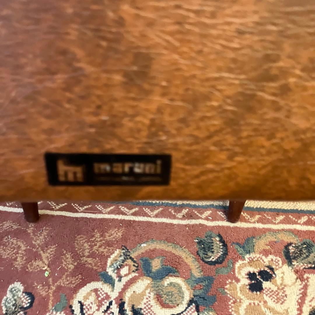 ②北欧レトロ マルニ木工 木製椅子 鋲打ちダイニングチェア ロビーチェア 古家具