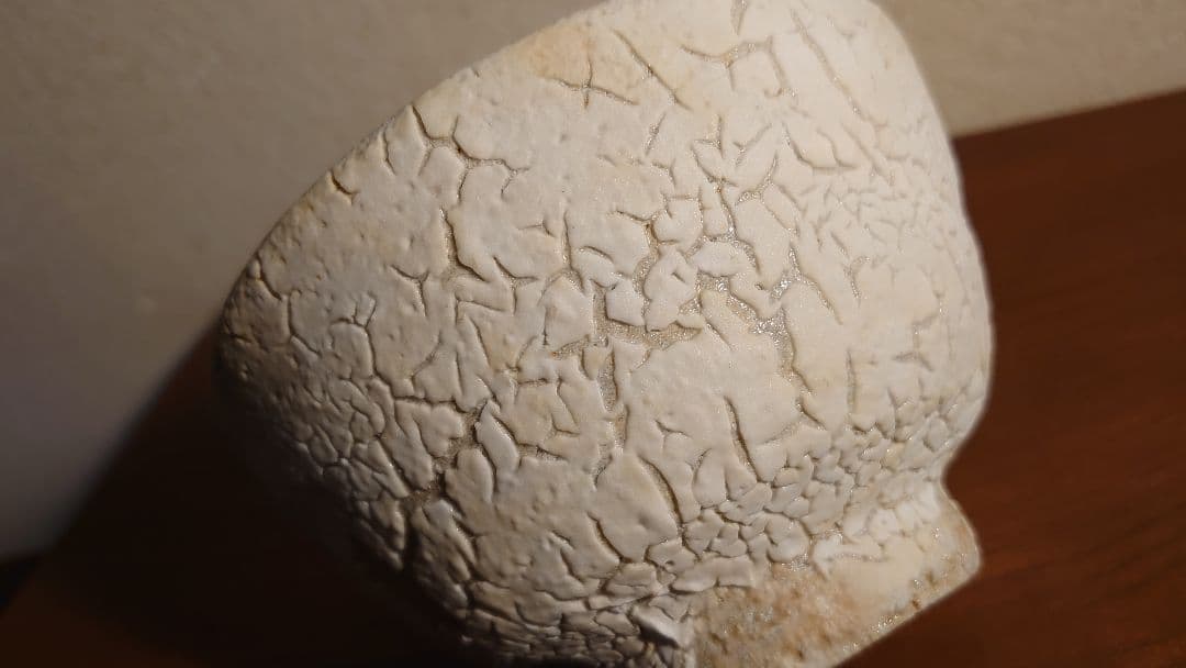 李朝　抹茶碗　鮫肌　大碗　茶道具　アンティーク抹茶碗　蔵出し　在銘　１客