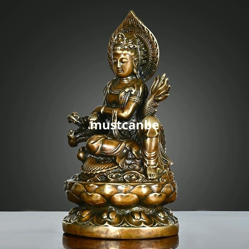 銅器 仏像 慈悲坐蓮観音菩薩仏像 仏堂供養仏 工芸品 置物