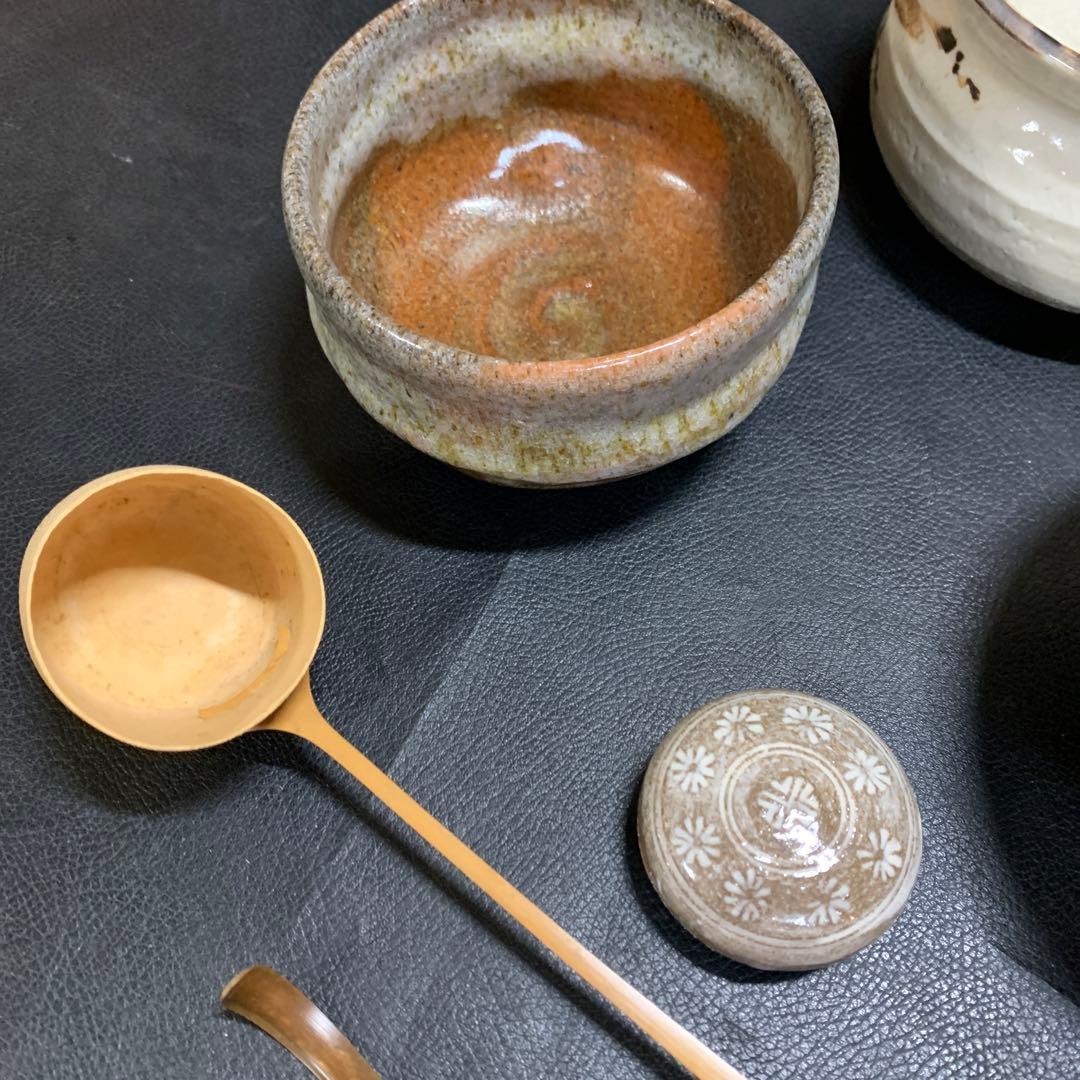 茶箱　茶道具セット　古物　歴史　棗　茶碗　水差し　茶灼　銘有