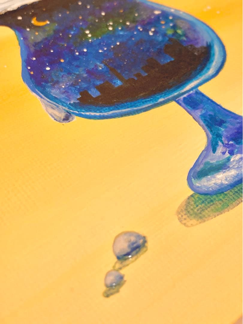 夜空　クリームソーダ　ホイップクリーム　原画　アー　飲み物アート