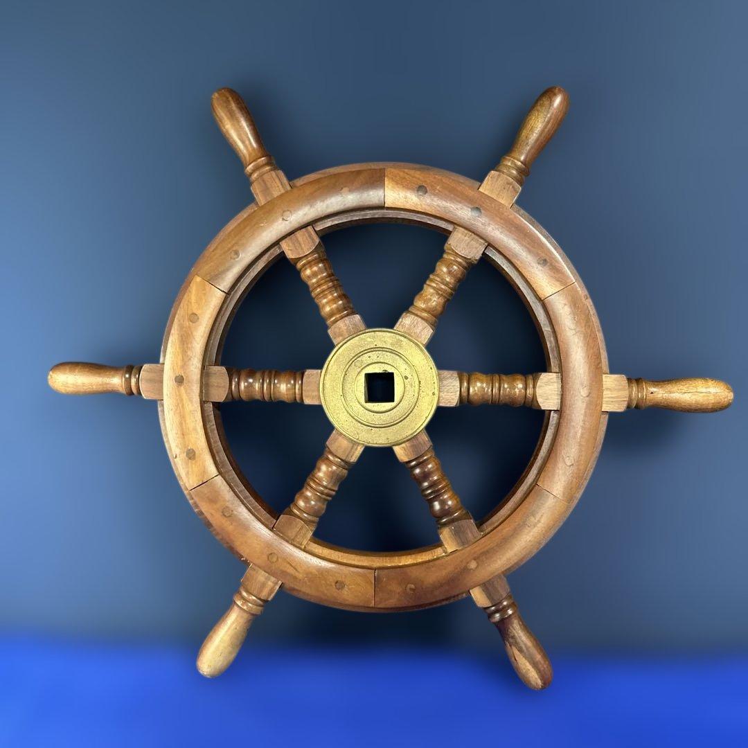 木製 舵輪　ラット　約60.5cm