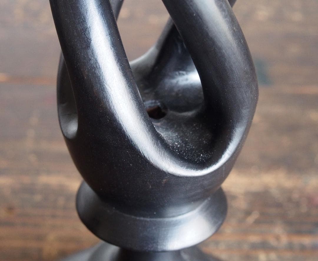 木彫刻 バーリーツイスト キャンドルホルダー 燭台 英国チューダー様式/K270