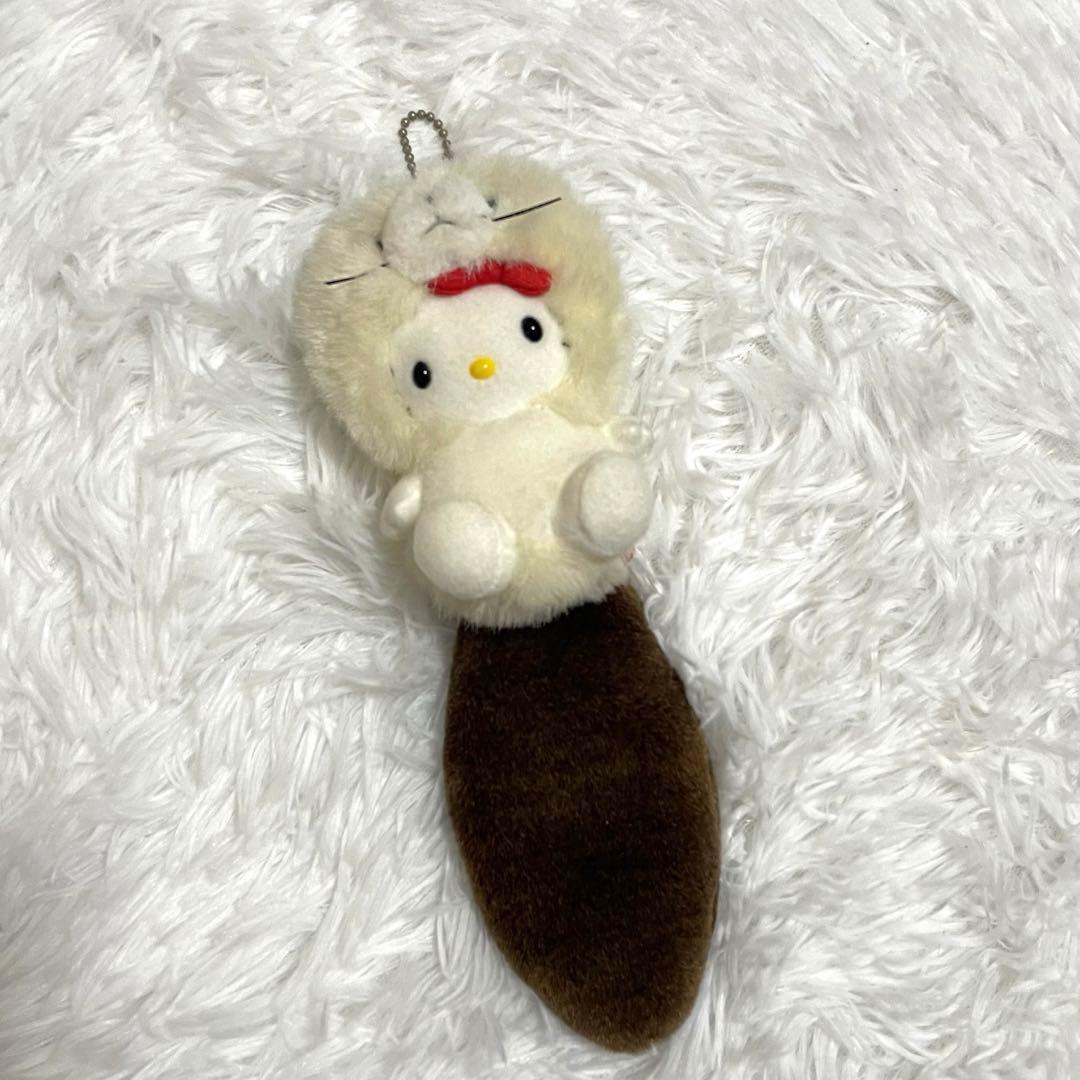 ハローキティ　2002年製 ハローキティのしっぽ倶楽部 キーホルダー 冬季限定