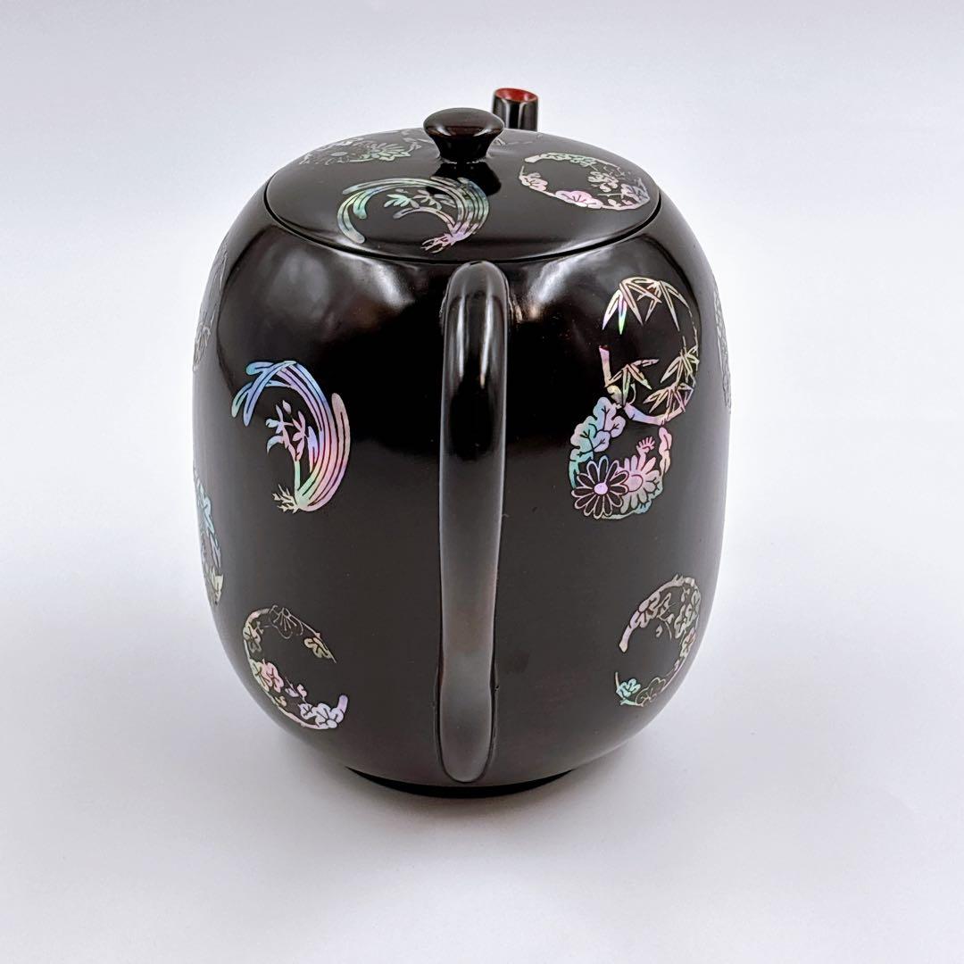 無形文化財13號 杏寸漆芸 人間文化財 李義植 丸紋螺鈿細工 水注 水次 茶器