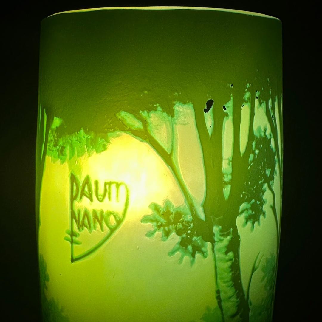 ドームナンシー 筒型 　卓上証明　高さ17.5cm 被せガラス　アンテルカレール