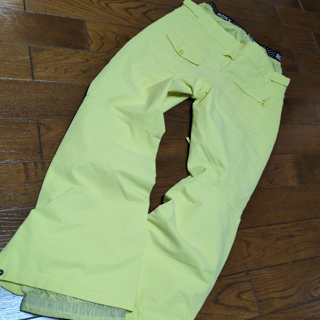 【美品】ROXY　スノボウェア　上下セット　総柄　ボタニカル　レモンイエロー　Ｓ