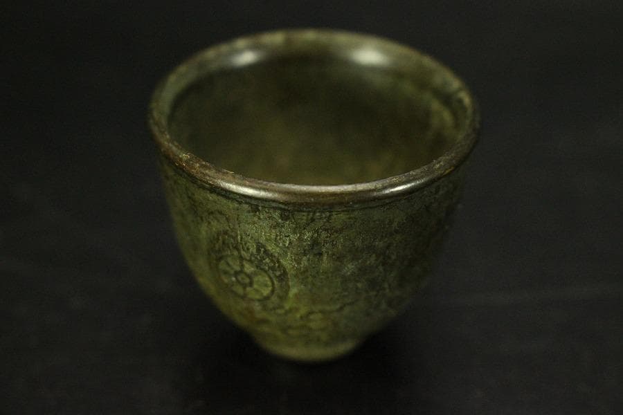 仏教美術 古銅 火炎紋 碗一対(ZE454)