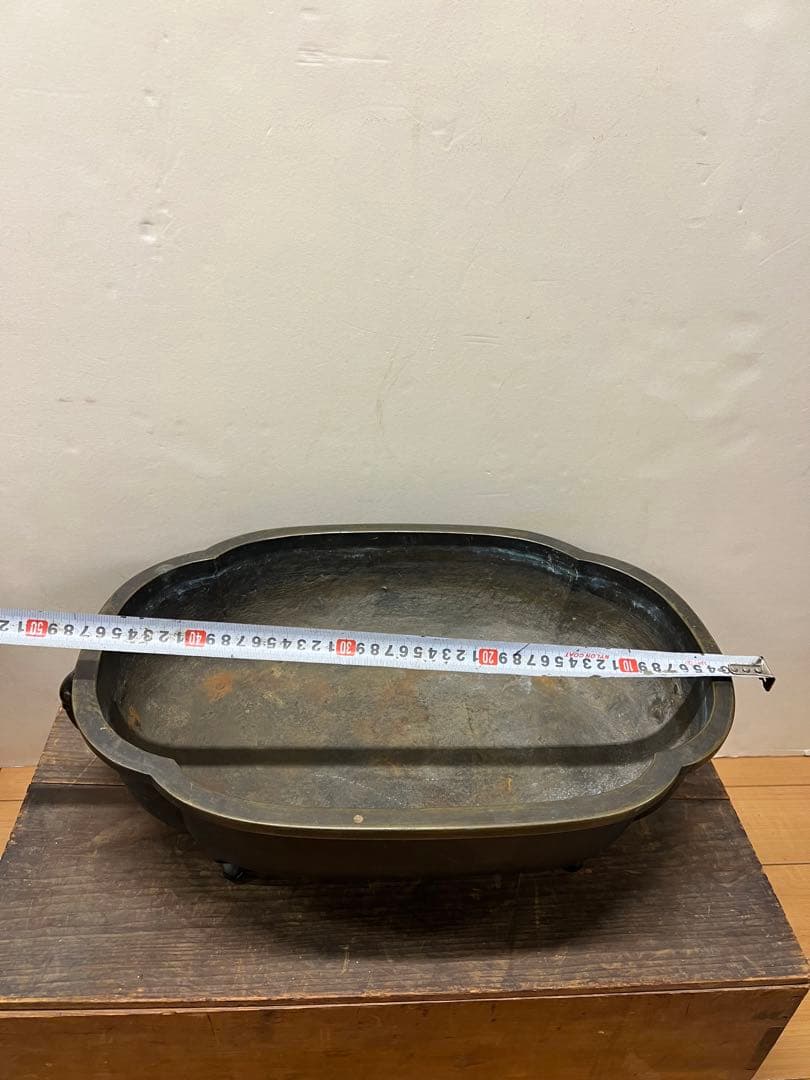 時代金工 古銅 水盤 特大 送料込み